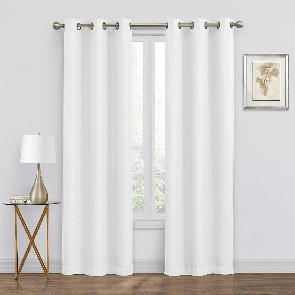 At Home 2-Pack Denver White Blackout Grommet Curtain Panels 95"