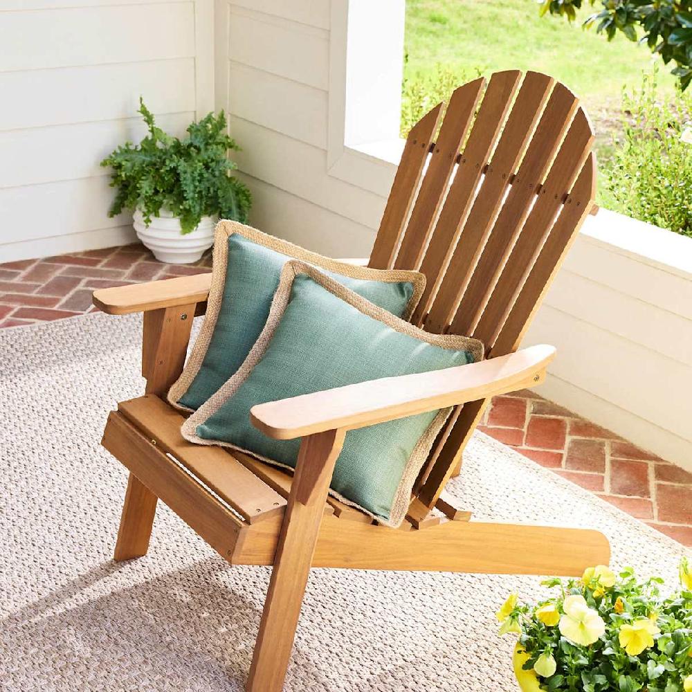 At Home 2-Pack Endive Jute Trim Outdoor Throw Pillow 18"