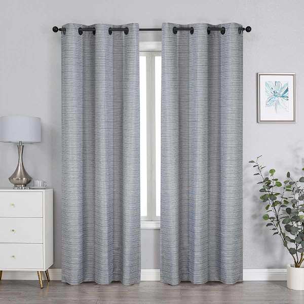 at home 2-Pack Grey Magnetic Closure Blackout Curtain Panels 63"