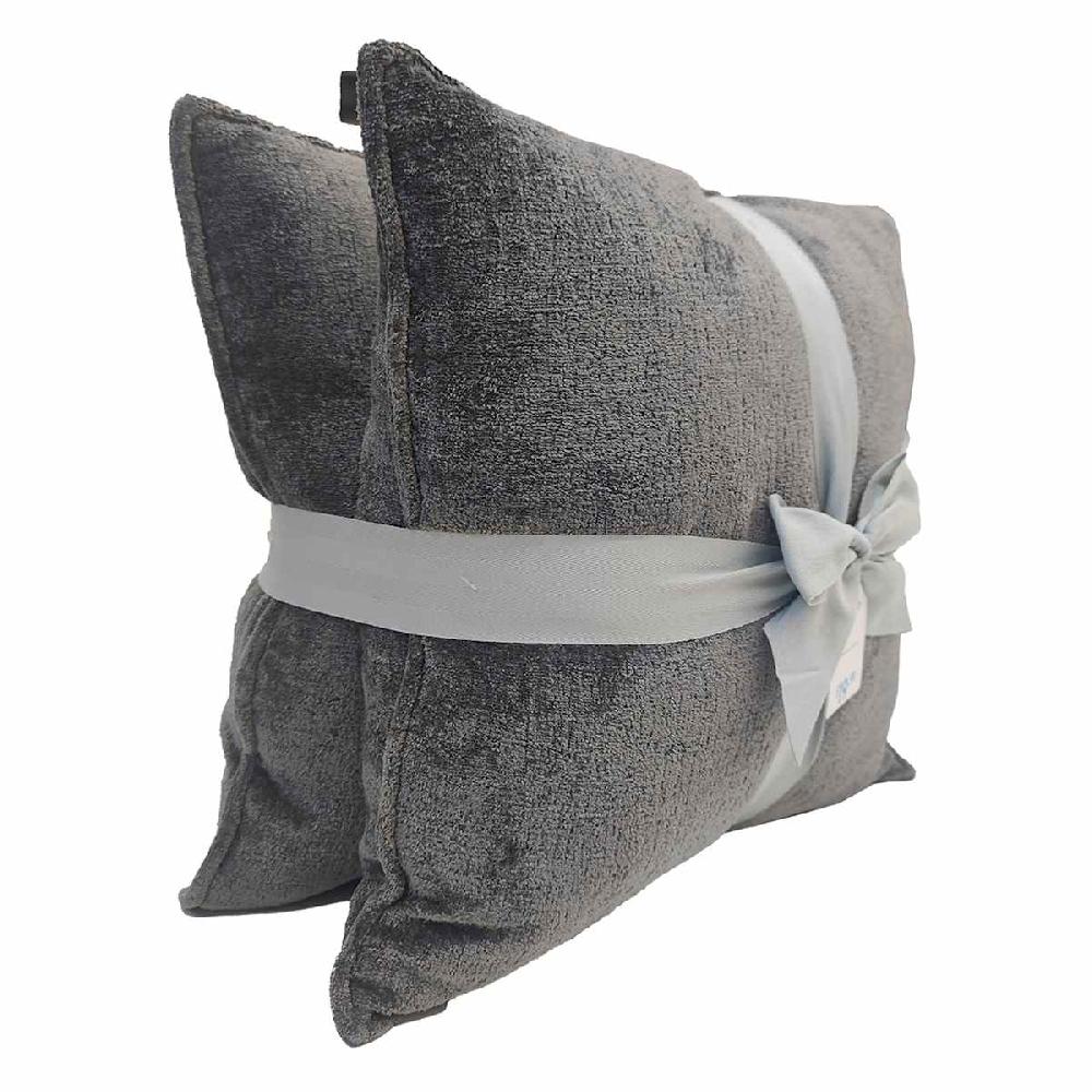 At Home 2-Pack Grey Textured Chenille Throw Pillows 18"