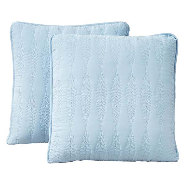 at home 2-Pack Light Blue Embroidered Washed Microfiber Throw Pillows 18"