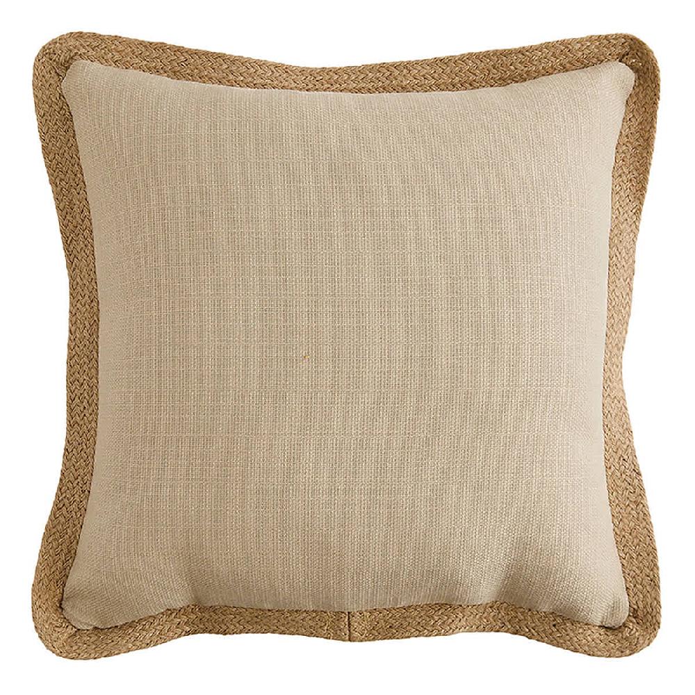 At Home 2-Pack Natural Jute Trim Outdoor Throw Pillow 18"