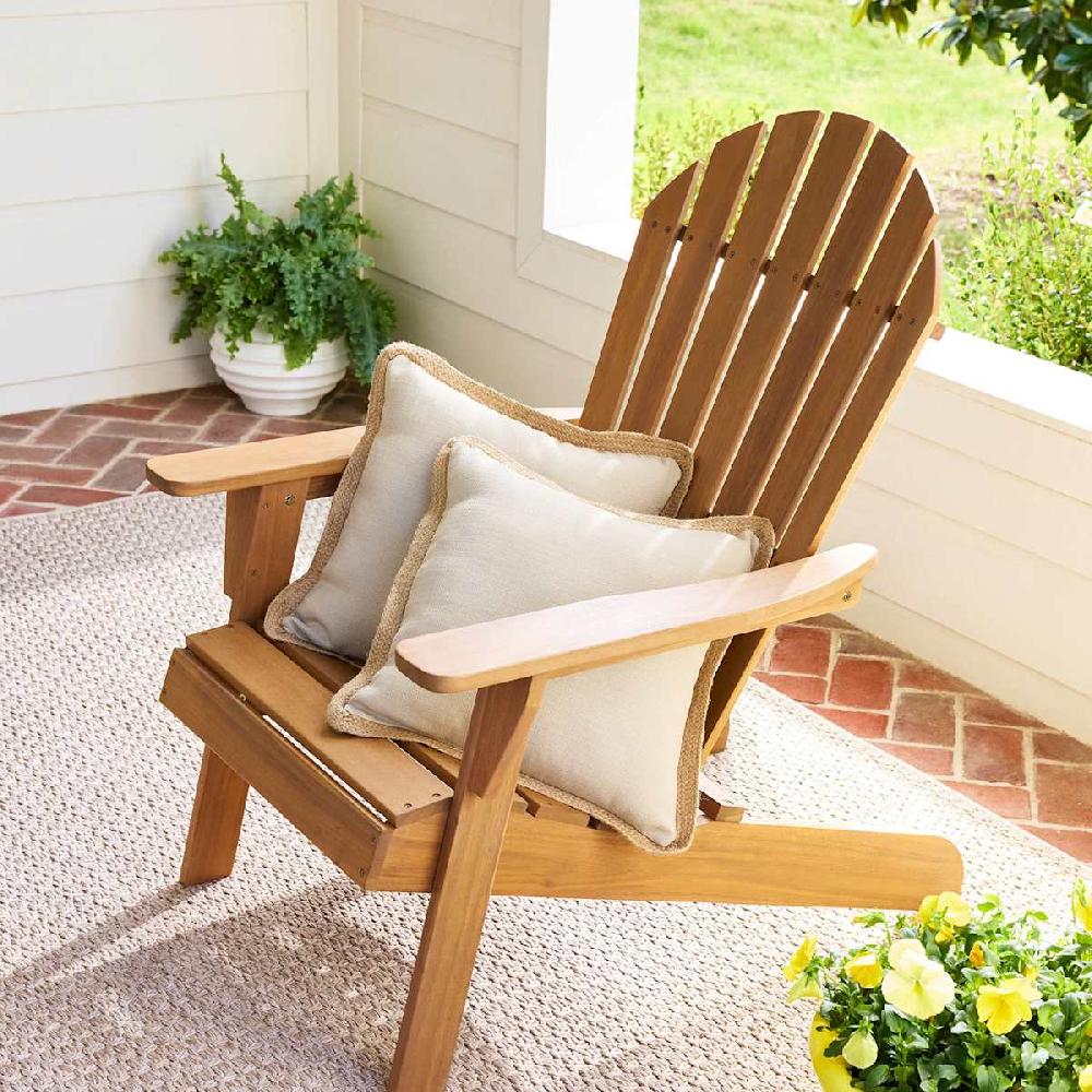 At Home 2-Pack Natural Jute Trim Outdoor Throw Pillow 18"