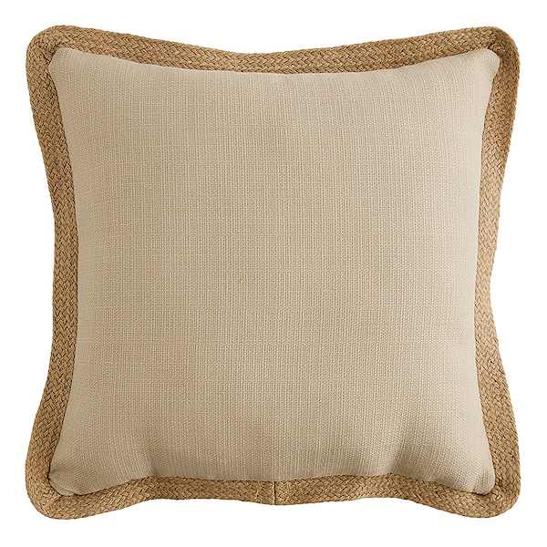 at home 2-Pack Natural Jute Trim Outdoor Throw Pillow 18"