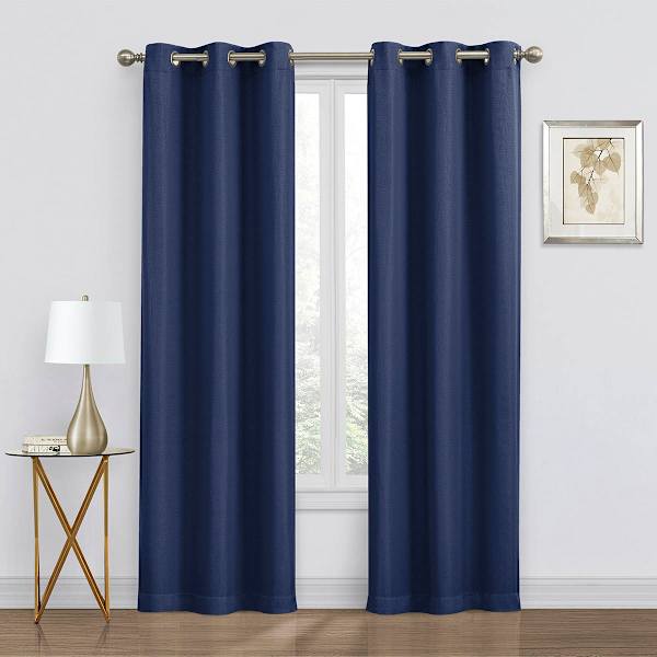 at home 2-Pack Navy Blackout Grommet Curtain Panels 95"