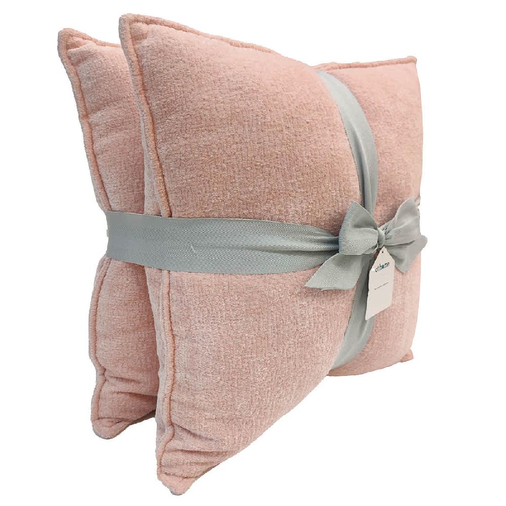 At Home 2-Pack Pink Textured Chenille Throw Pillows 18"