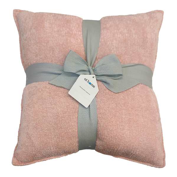 at home 2-Pack Pink Textured Chenille Throw Pillows 18"