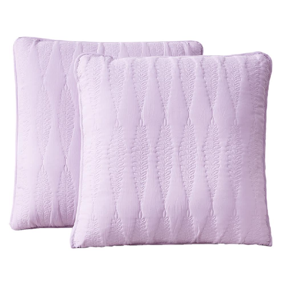 At Home 2-Pack Purple Embroidered Washed Microfiber Throw Pillows 18"