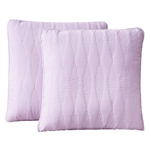 at home 2-Pack Purple Embroidered Washed Microfiber Throw Pillows 18"