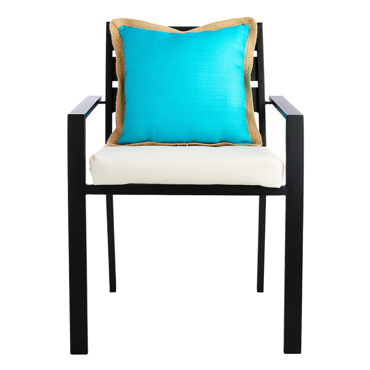 At Home 2-Pack Turquoise Jute Trim Outdoor Throw Pillow 18"