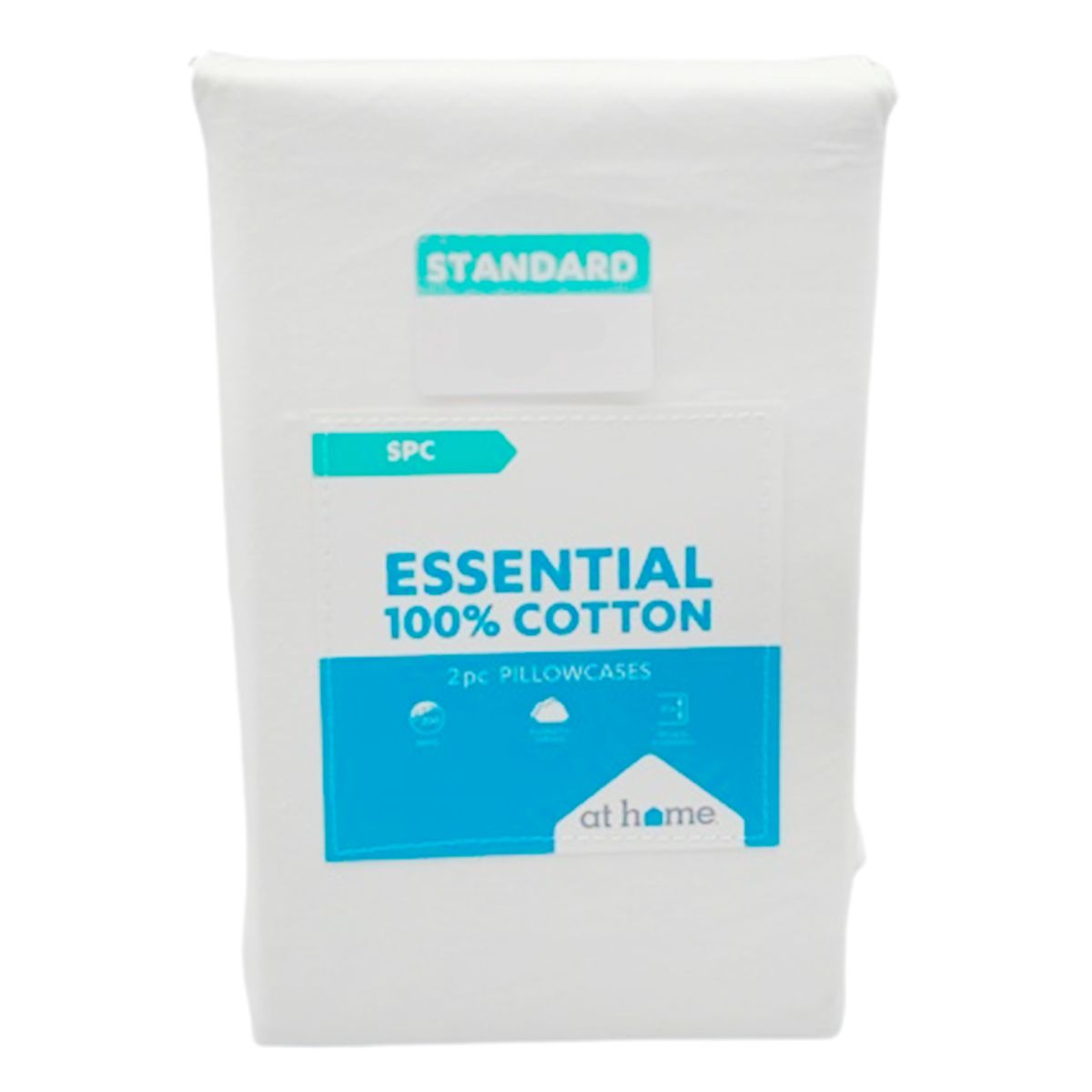 At Home 2-Pack White 200 Thread Count Brushed Cotton Pillowcase Set Standard