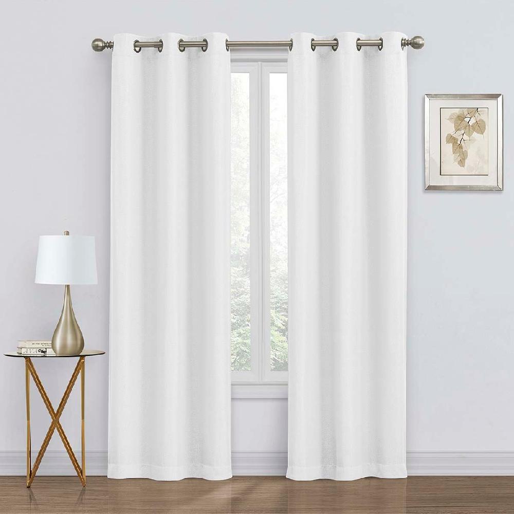 At Home 2-Pack White Blackout Grommet Curtain Panels 84"
