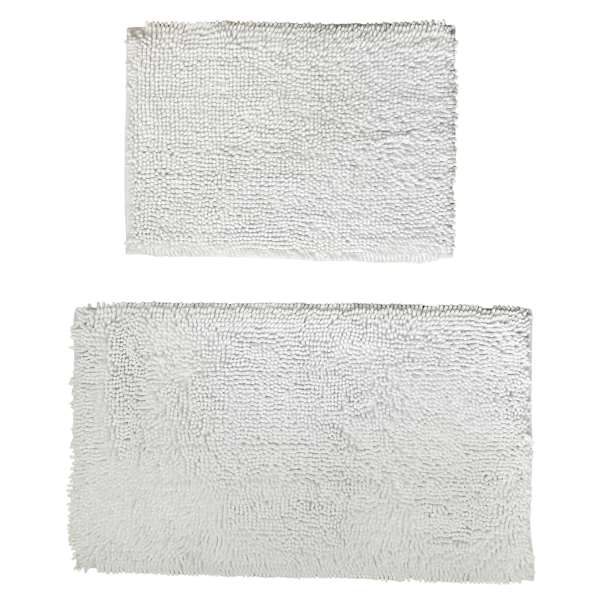 at home 2-Pack White Shiny Noodle Bath Rug Set 17x24 & 20x34