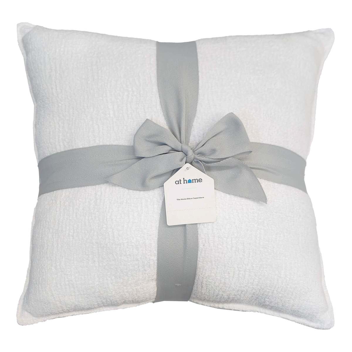 At Home 2-Pack White Textured Chenille Throw Pillows 18"