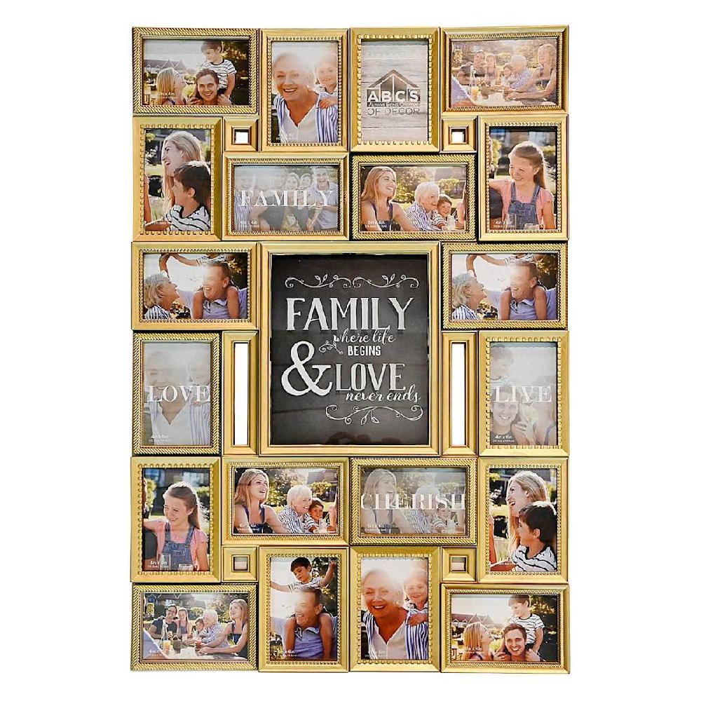 At Home 20-Opening Gold Family Collage Picture Frame 23x34