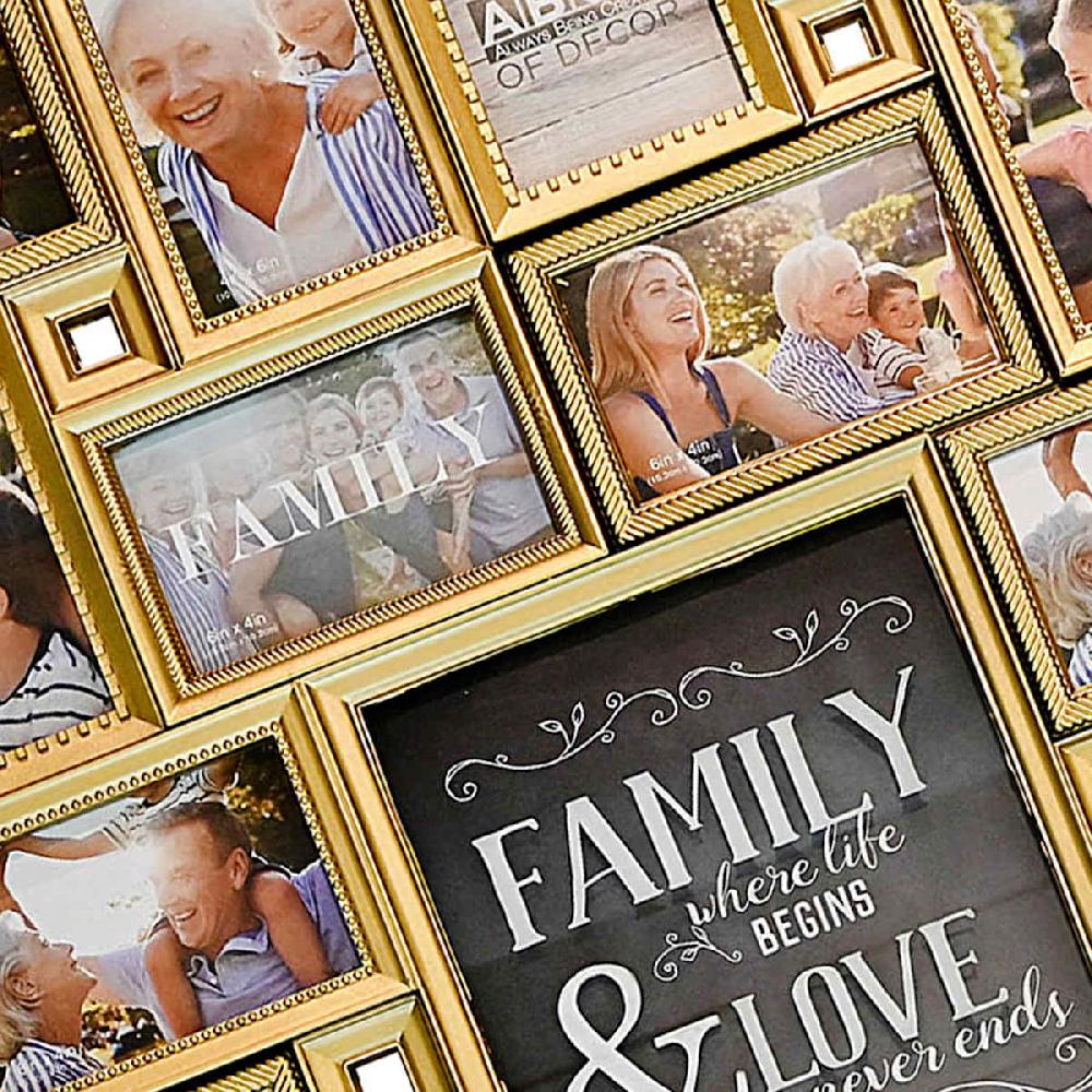 At Home 20-Opening Gold Family Collage Picture Frame 23x34