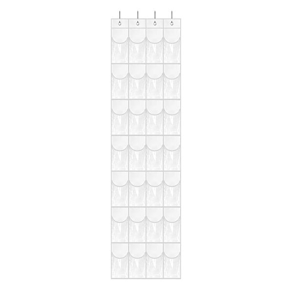 at home 28-Pocket Clear Over The Door Shoe Closet Organizer