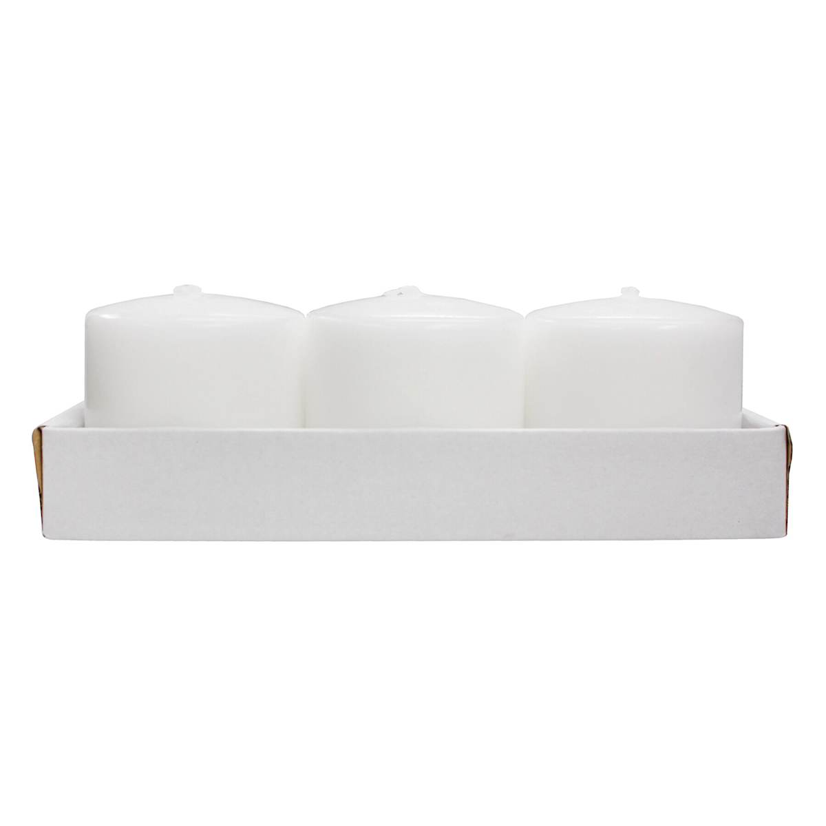 At Home 3-Pack White Unscented Overdip Pillar Candles 3"