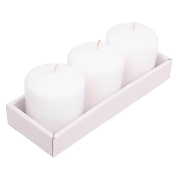 at home 3-Pack White Unscented Overdip Pillar Candles 3"