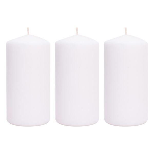 at home 3-Pack White Unscented Overdip Pillar Candles 5.6"