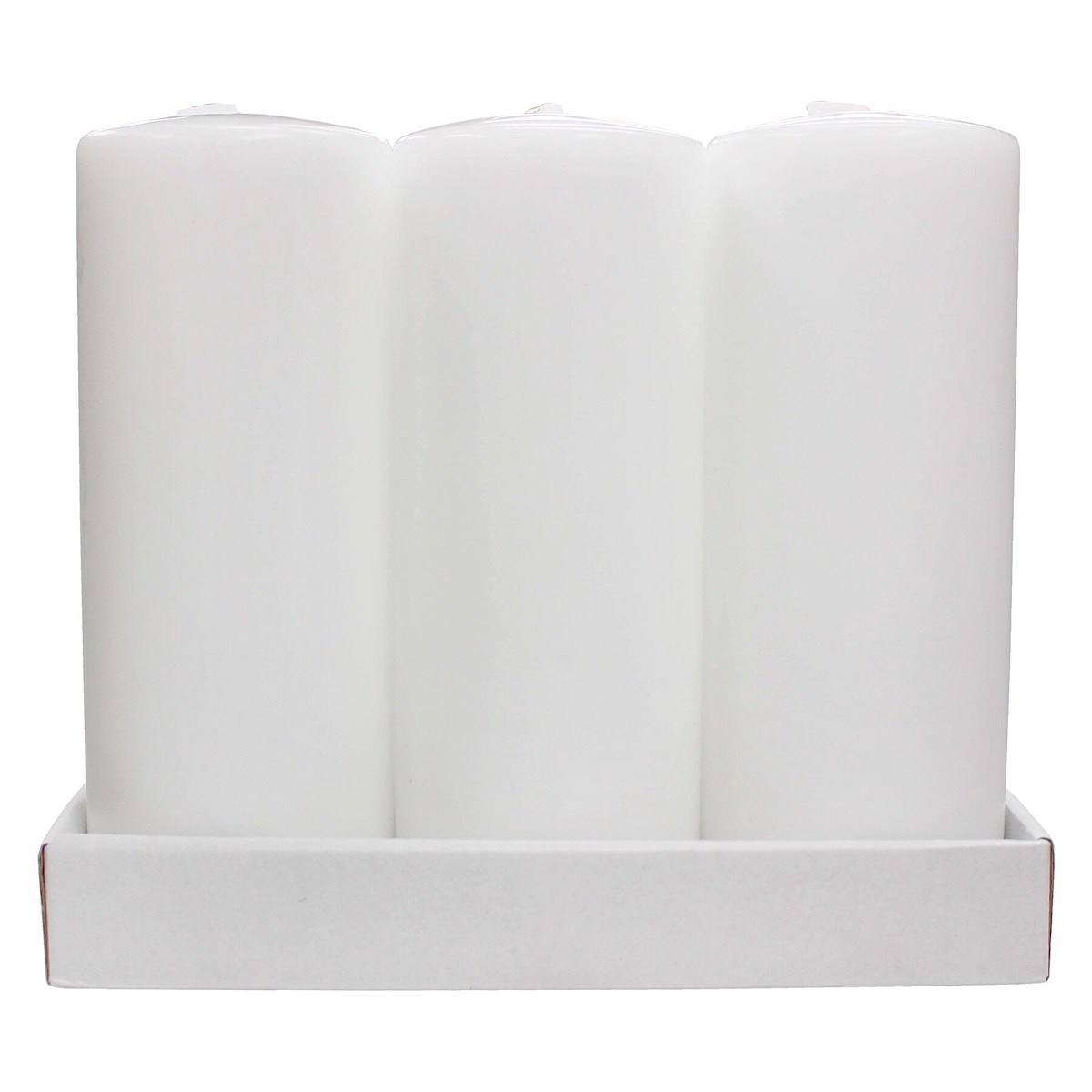 At Home 3-Pack White Unscented Overdip Pillar Candles 7.6"