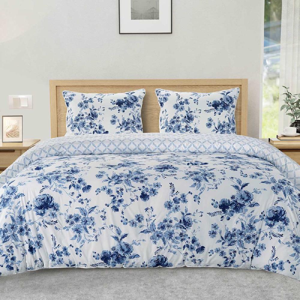 At Home 3-Piece Floral Printed Cotton Percale Comforter Set King