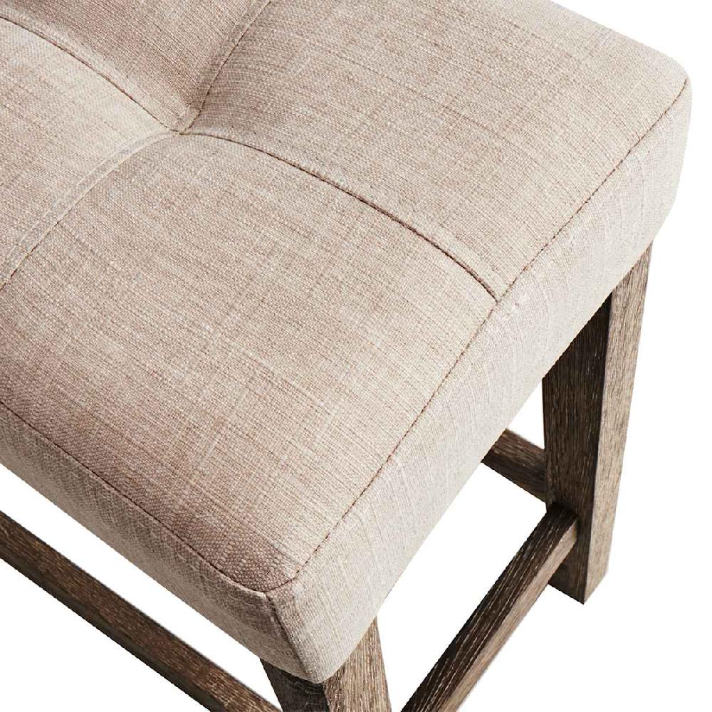 At Home 3-Piece Oak Lawn Table Set With Ivory Upholstered Counter Stools 42"