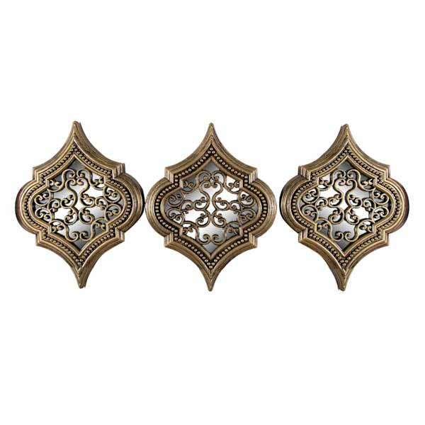 at home 3-Piece Ornate Bronze Wall Mirror Set 18x24