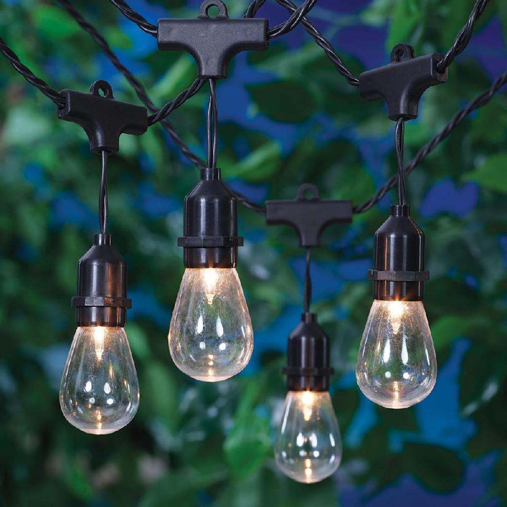 At Home 30-Count Clear D40 Edison String Lights With Black Commercial Wire