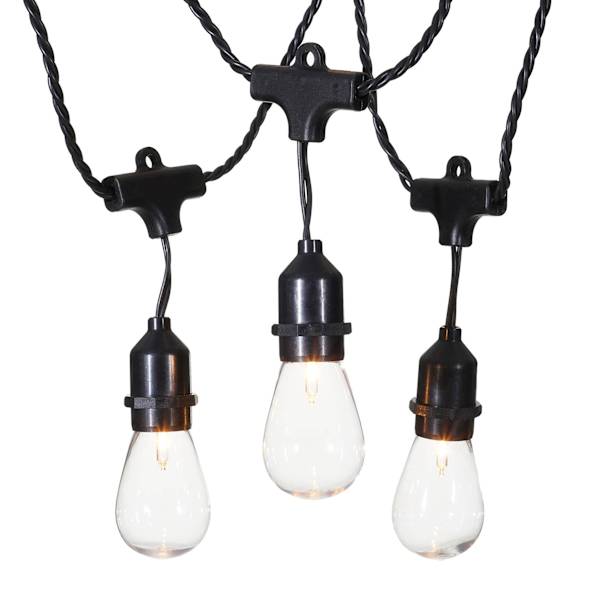 at home 30-Count Clear D40 Edison String Lights with Black Commercial Wire