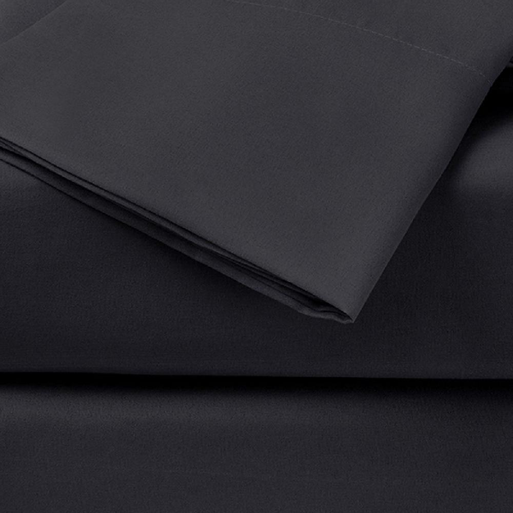 At Home 4-Piece Black Cooling Microfiber Sheet Set Queen