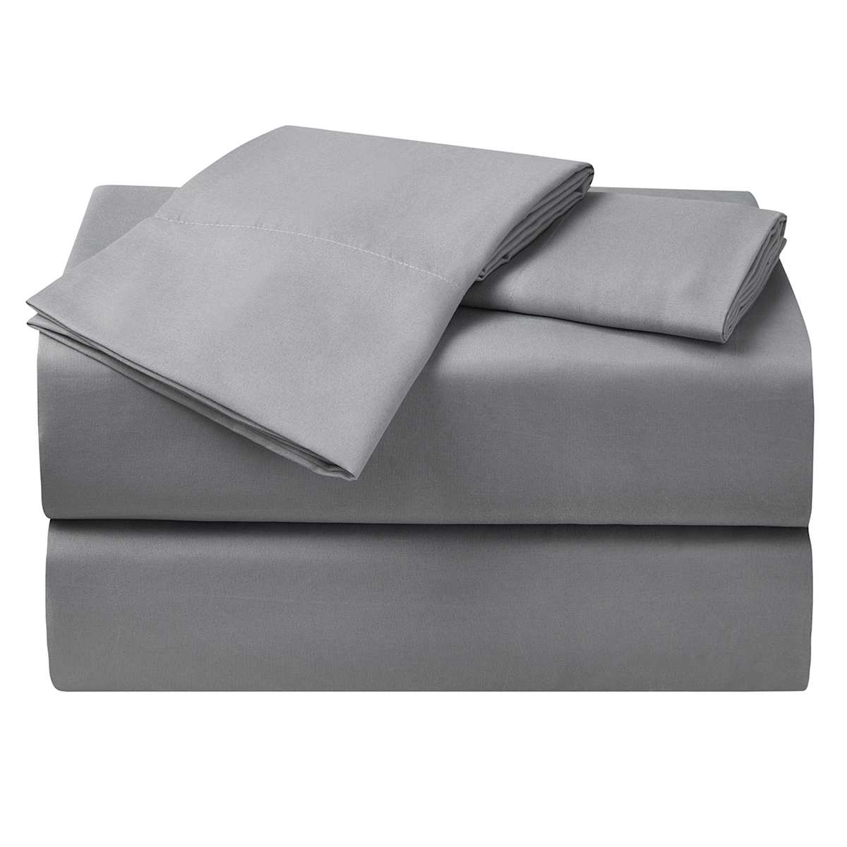 At Home 4-Piece Dark Grey Cooling Microfiber Sheet Set King