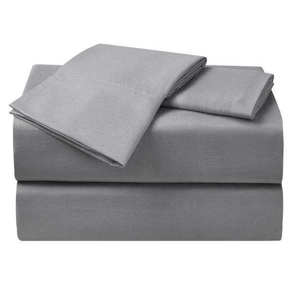at home 4-Piece Dark Grey Cooling Microfiber Sheet Set King