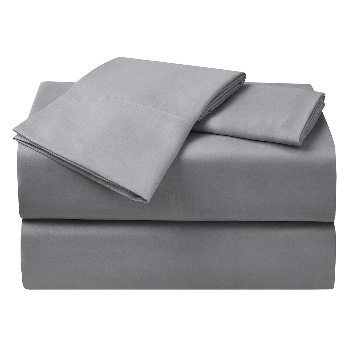At Home 4-Piece Dark Grey Cooling Microfiber Sheet Set Queen