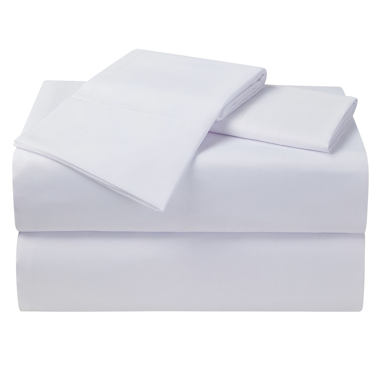 At Home 4-Piece White Cooling Microfiber Sheet Set King