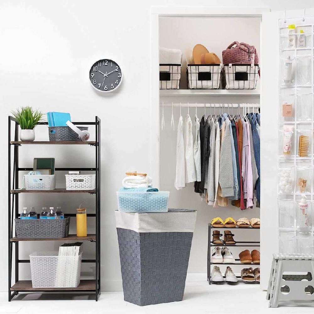 At Home 4-Tier Dakota Black & Brown Industrial Modern Bookshelf 49"