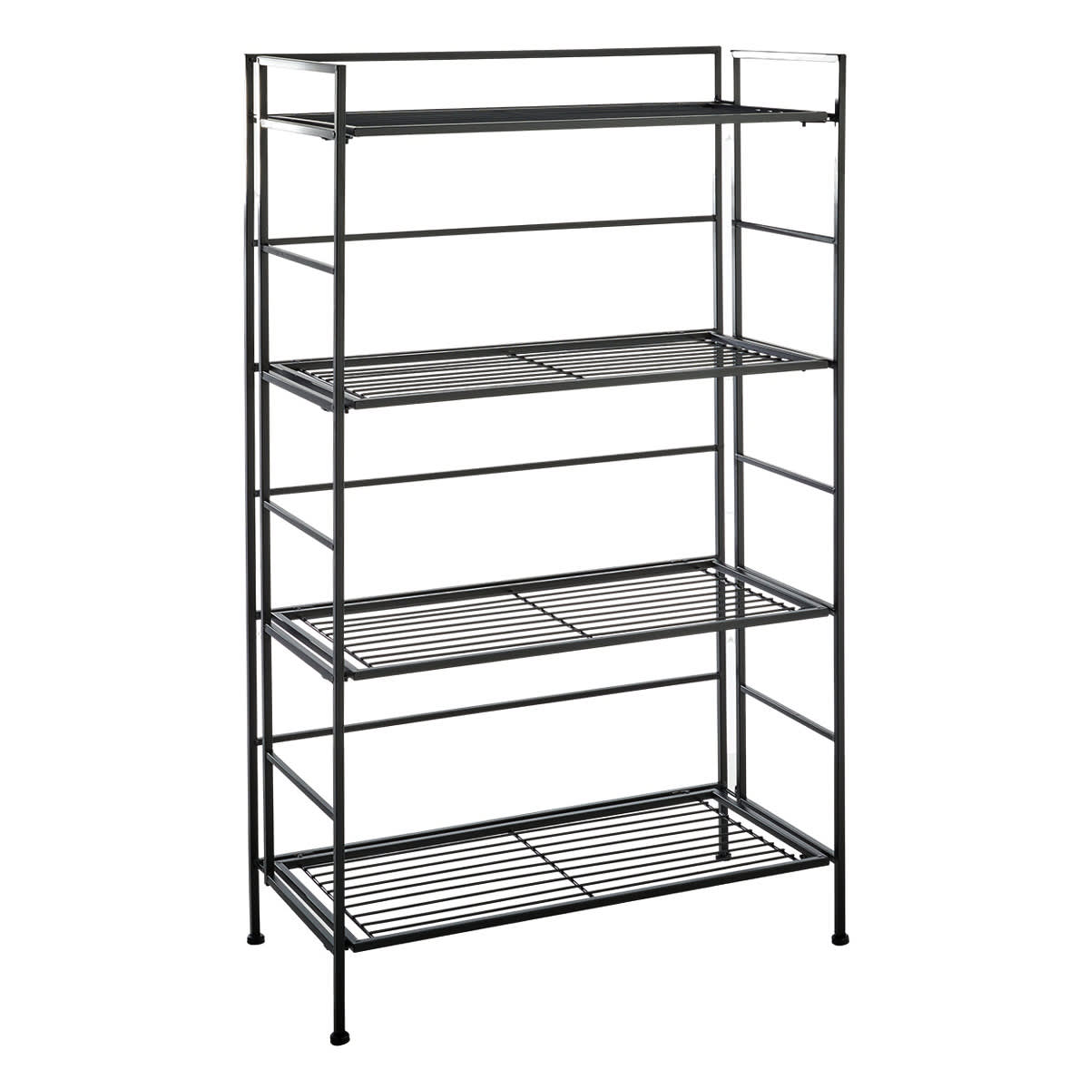 At Home 4-Tier Metal Folding Rack With Wire Shelves