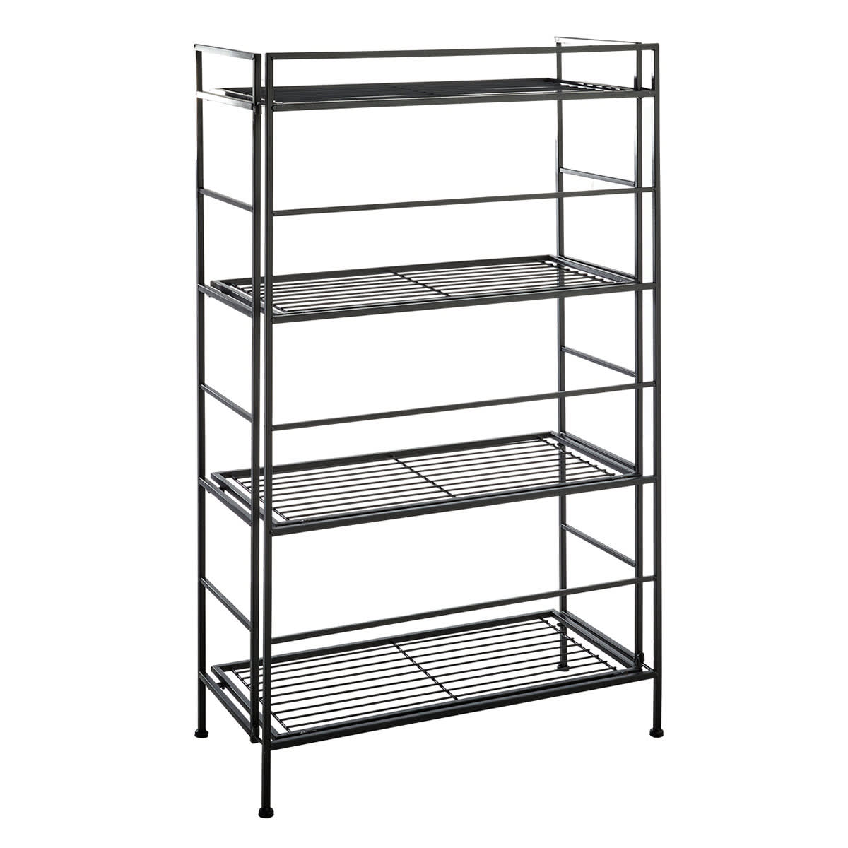 At Home 4-Tier Metal Folding Rack With Wire Shelves