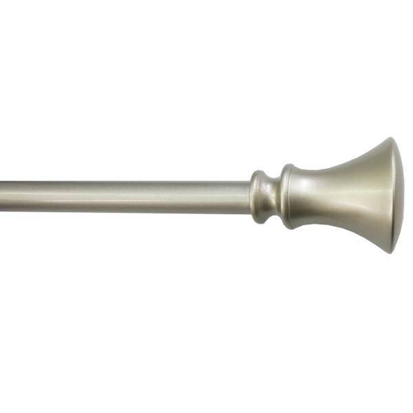 at home 5/8" Silver Finish Trumpet Adjustable Curtain Rod 28-48"