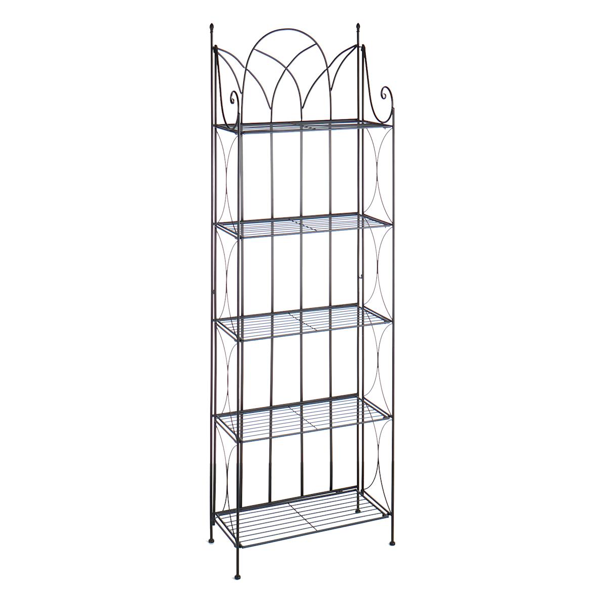 At Home 5-Tier Black Gothic Baker Rack With Metal Wire Shelves