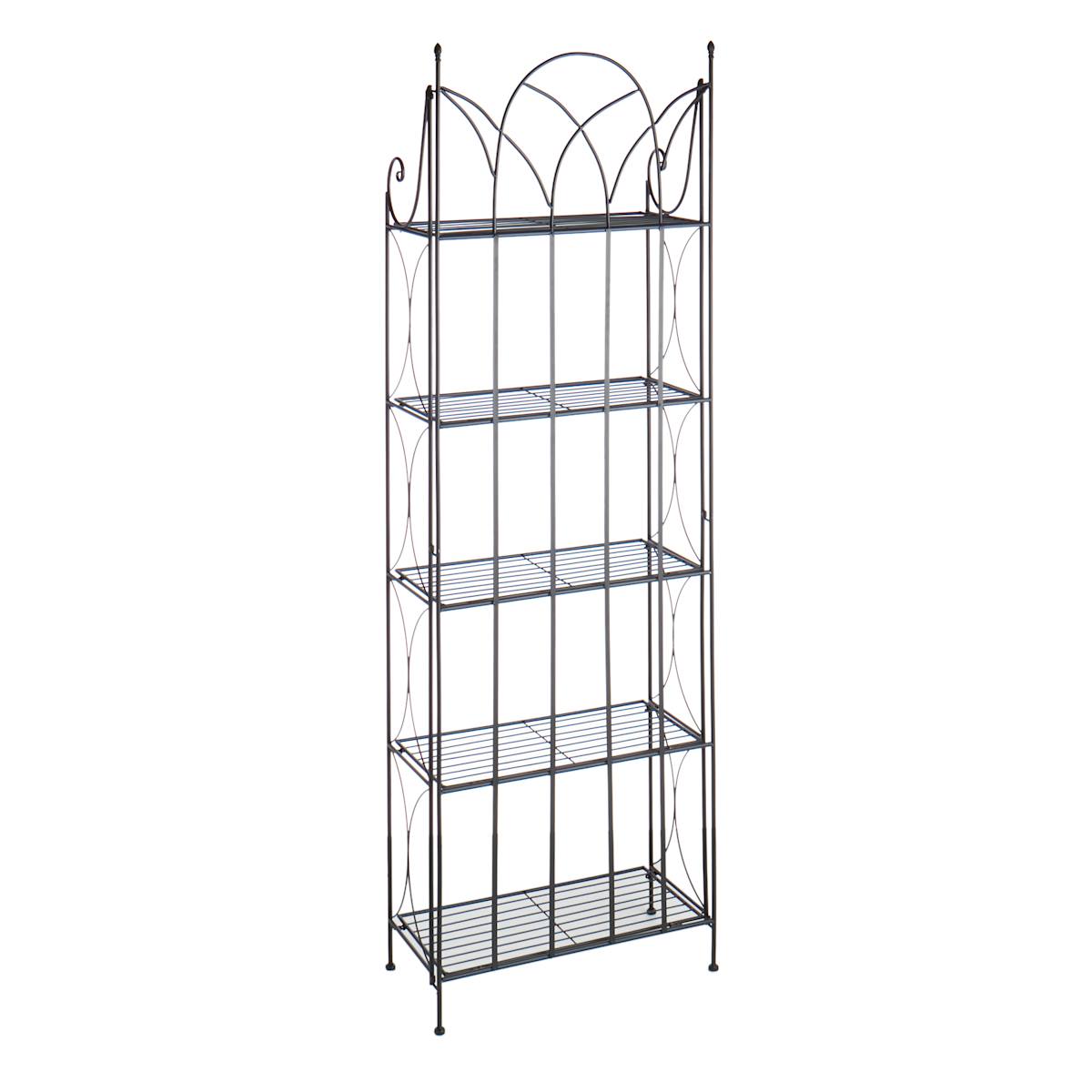 At Home 5-Tier Black Gothic Baker Rack With Metal Wire Shelves