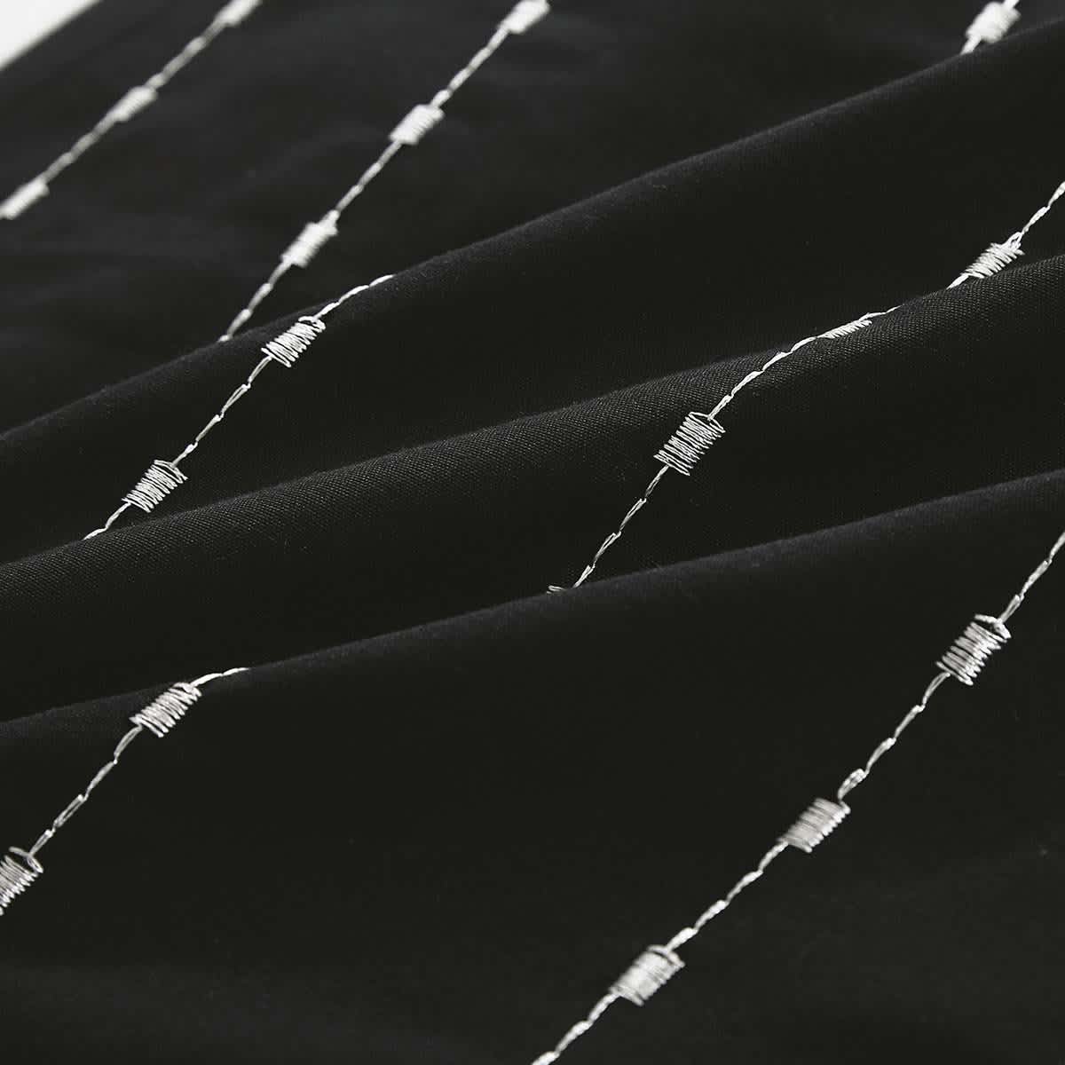 At Home 7-Piece Finley Black & Grey Striped Comforter Set King