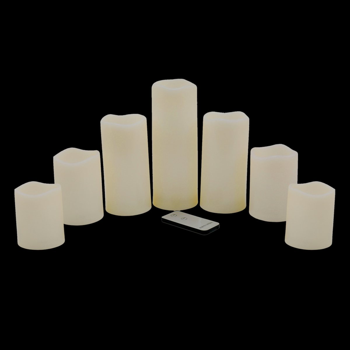 At Home 7-Piece Outdoor LED Pillar Candle Set White