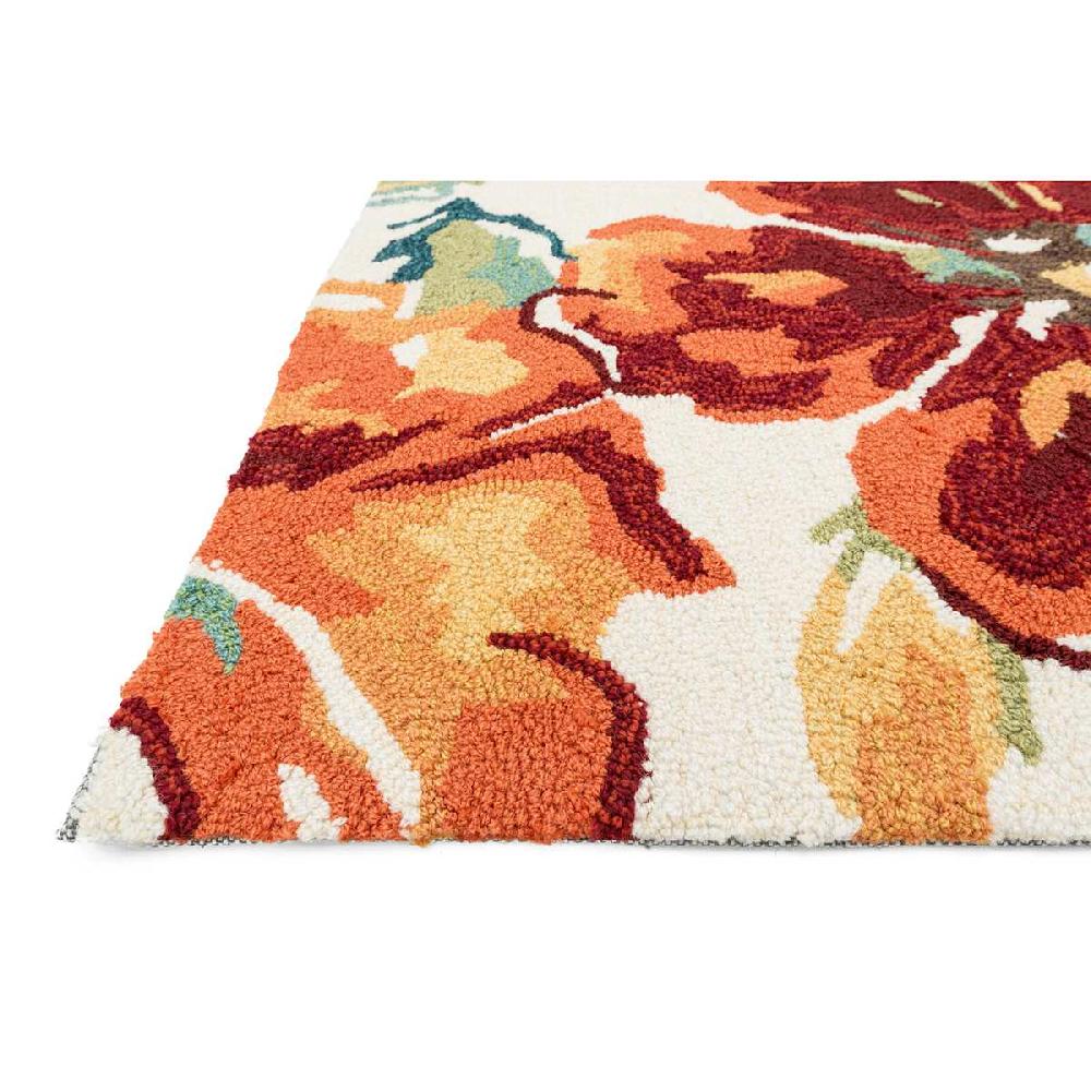 At Home (A138) Summerton Ivory & Red Multicolor Floral Hooked Area Rug 3x5