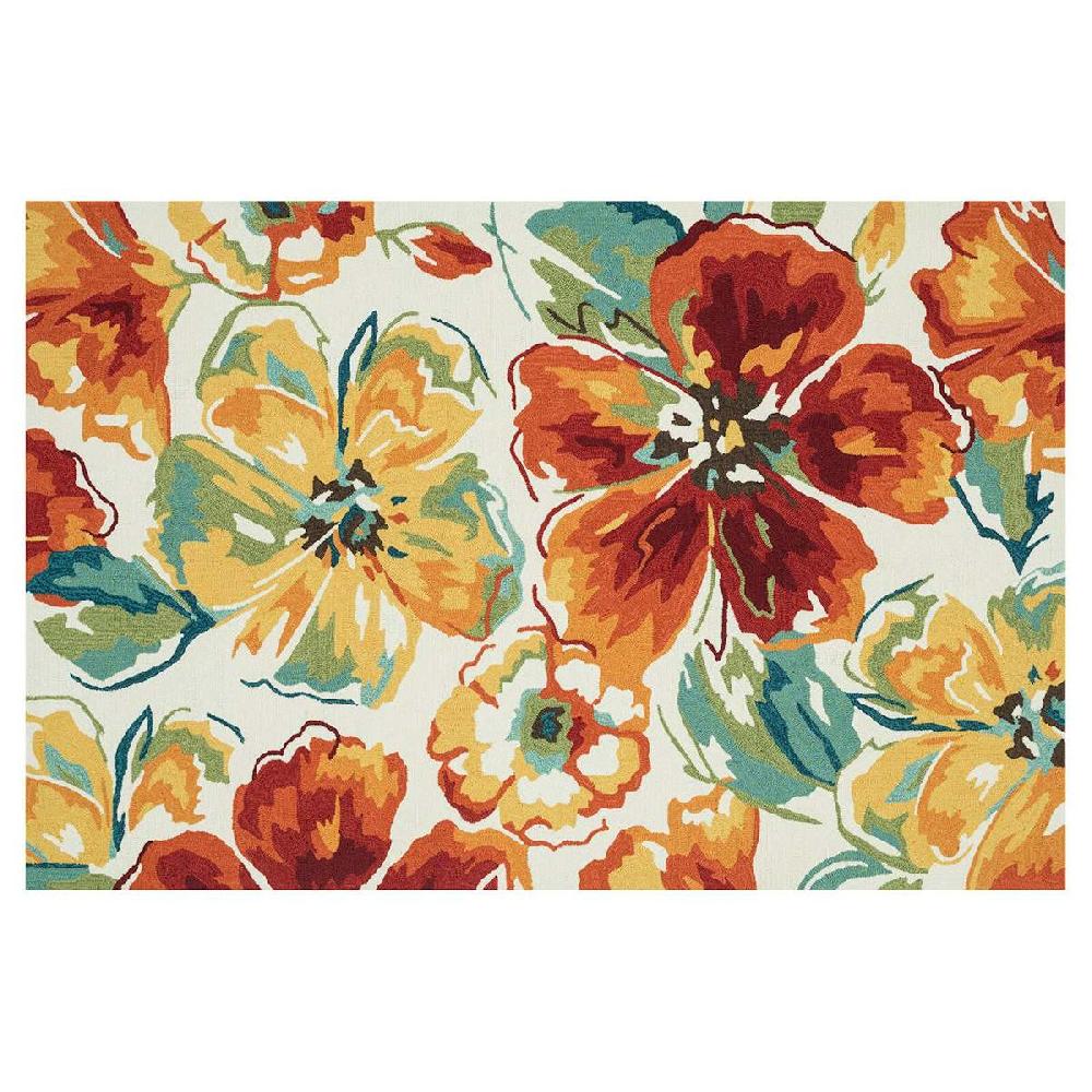 At Home (A138) Summerton Ivory & Red Multicolor Hooked Area Rug 8x10