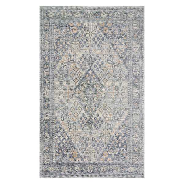 at home (A436) Honeybloom Penelope Grey Diamond Distressed Look Area Rug 8x10