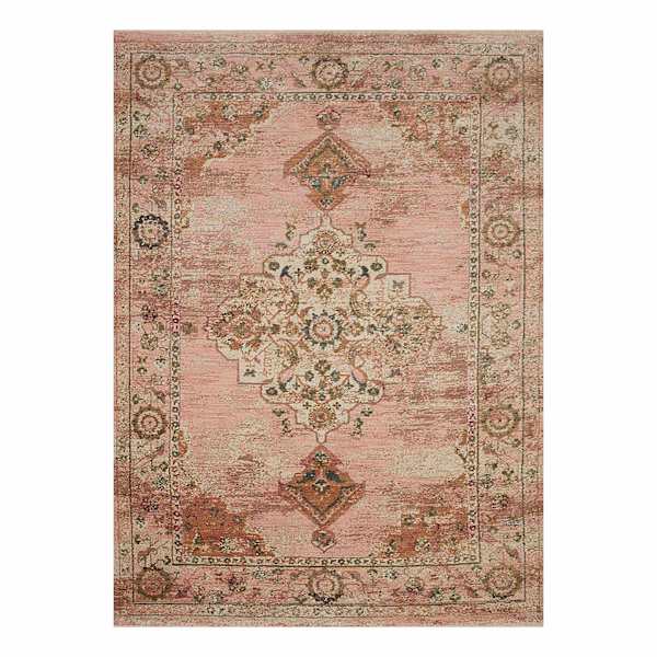 at home (A465) Found & Fable Pink Jeweled Medallion Area Rug 9x12