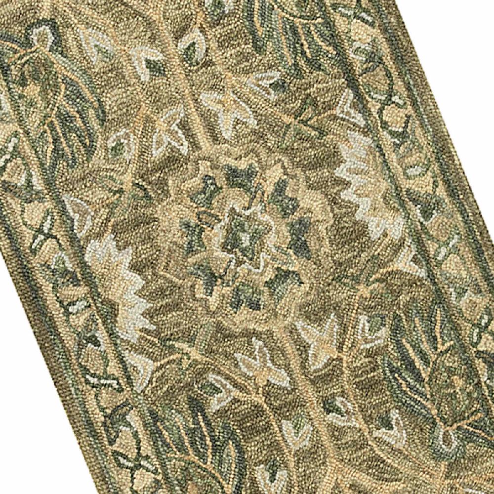 At Home (A496) Honeybloom Victoria Sage Floral Hooked Runner 2x7