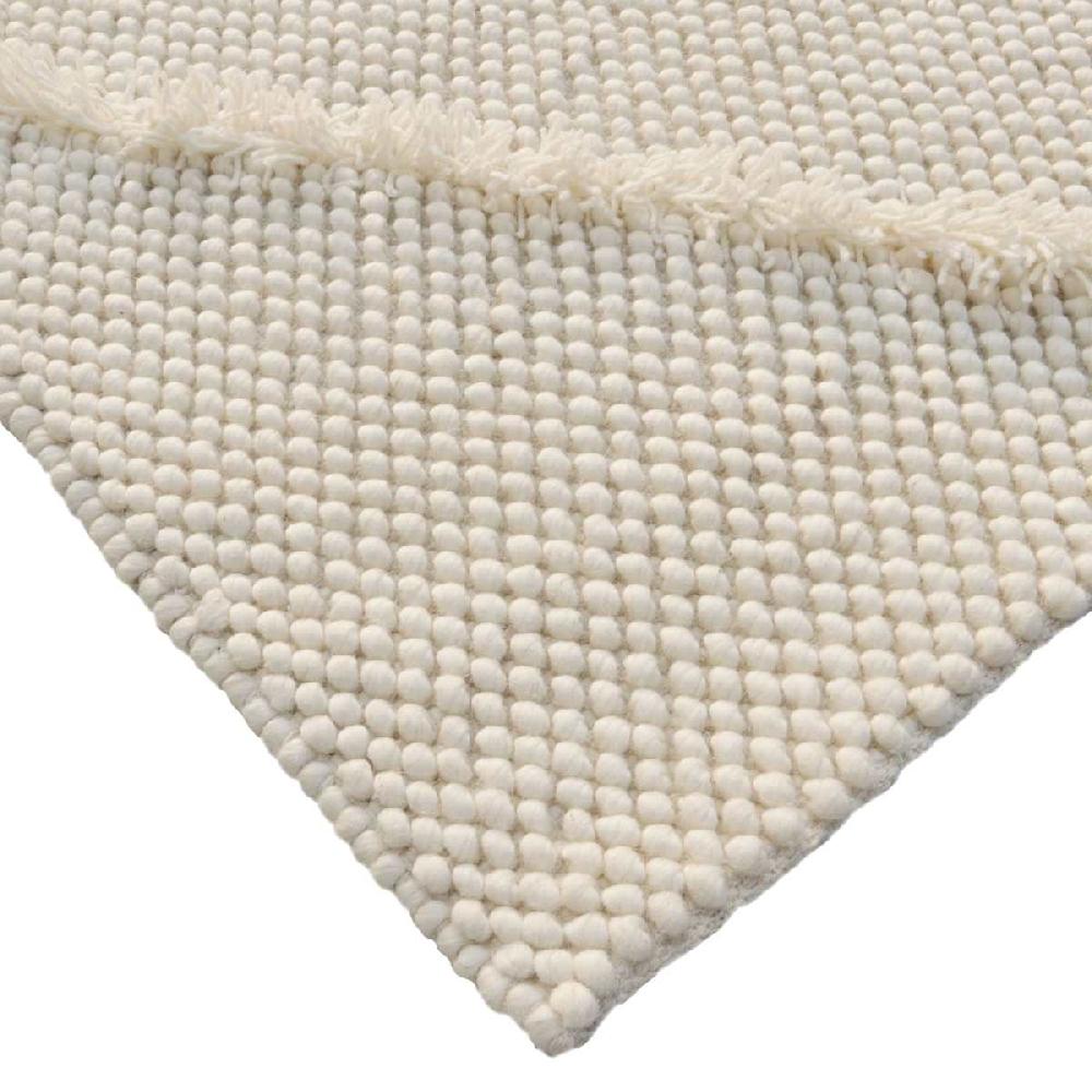 At Home (A514) Ivory Diamond Patterned Wool Area Rug 8x10