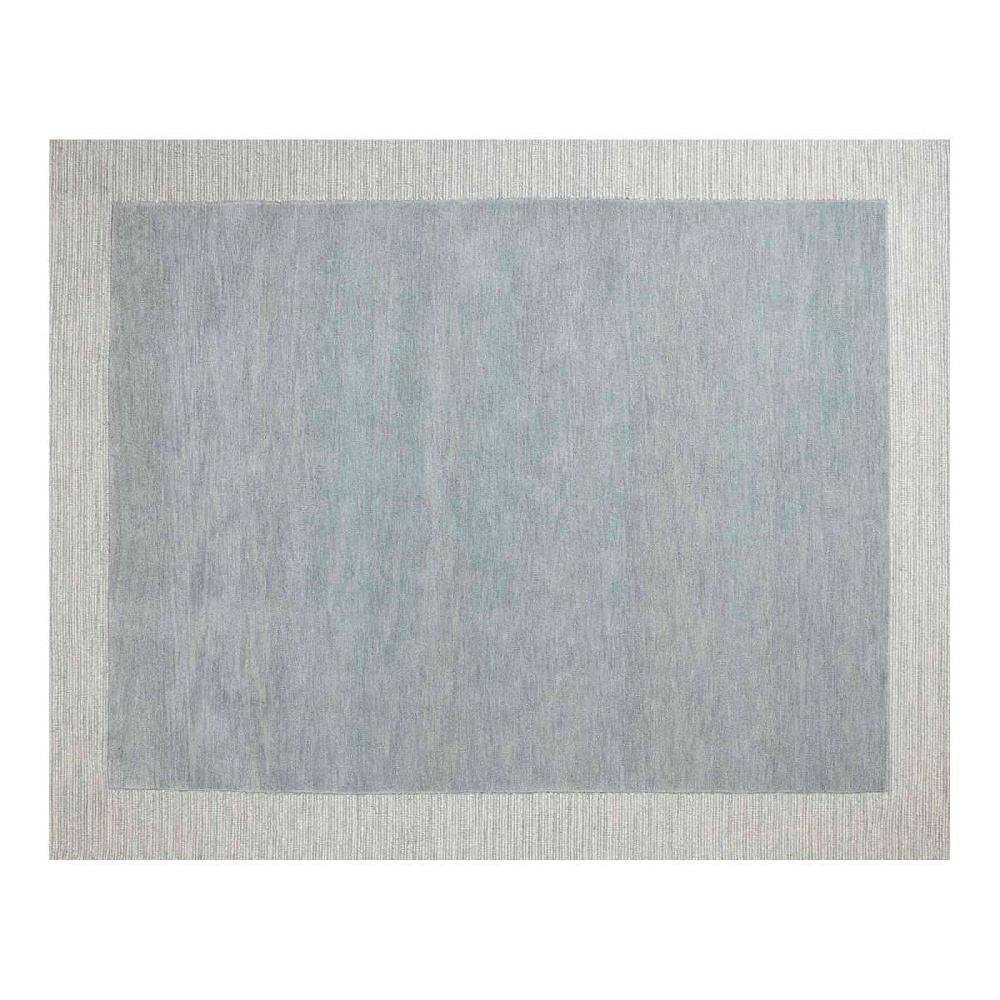 At Home (A529) Linwood Blue Tufted Area Rug With Border 8x10